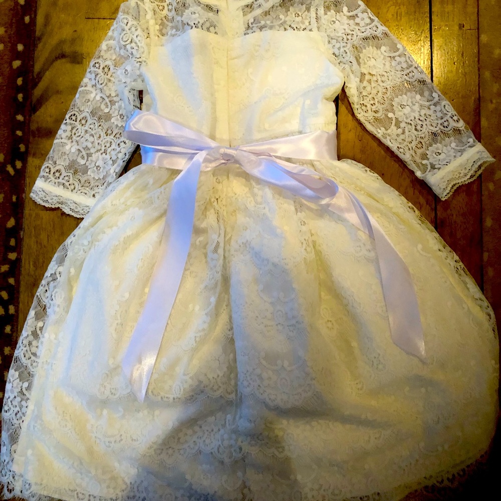 Ivory lace dress - perfect for 1st communion or flower girl